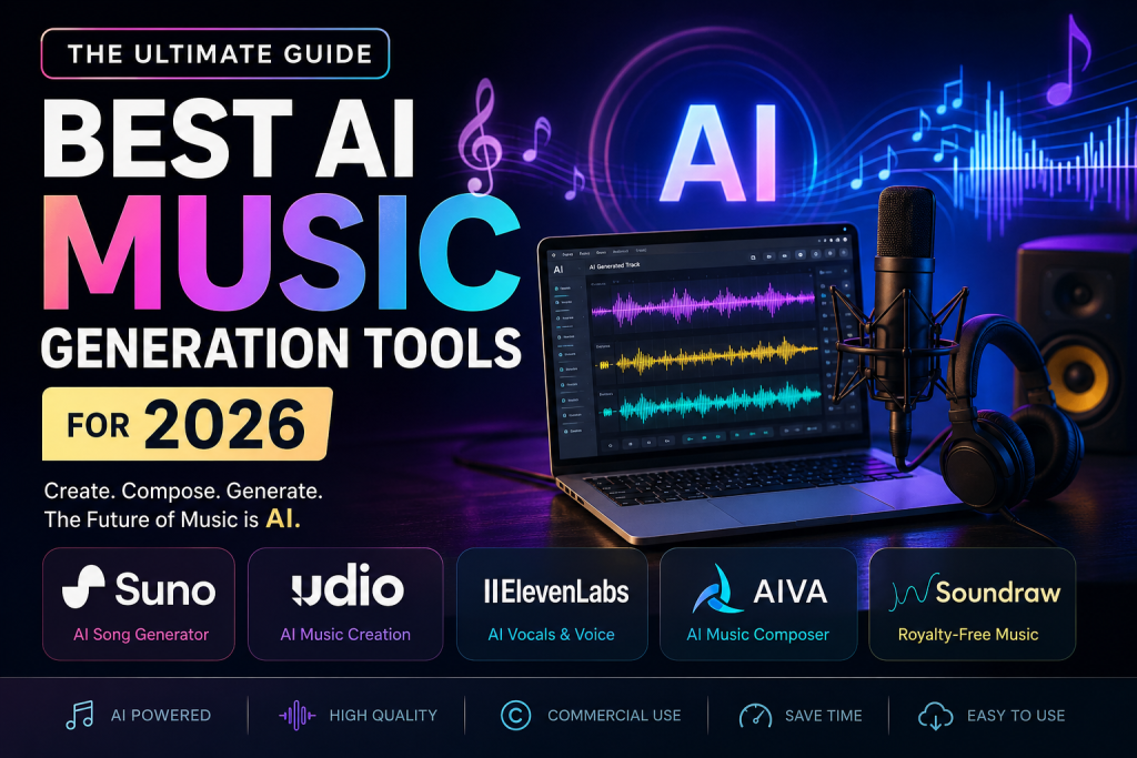 Best AI Music Generation Tools for 2026 comparison chart